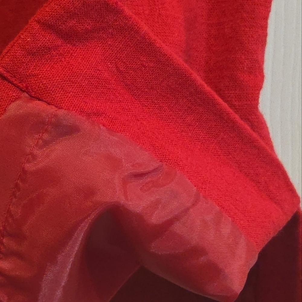 * WORTHINGTON Lined Red Linen Blend Straight Skirt Ladies Size 18 - Picture 3 of 7